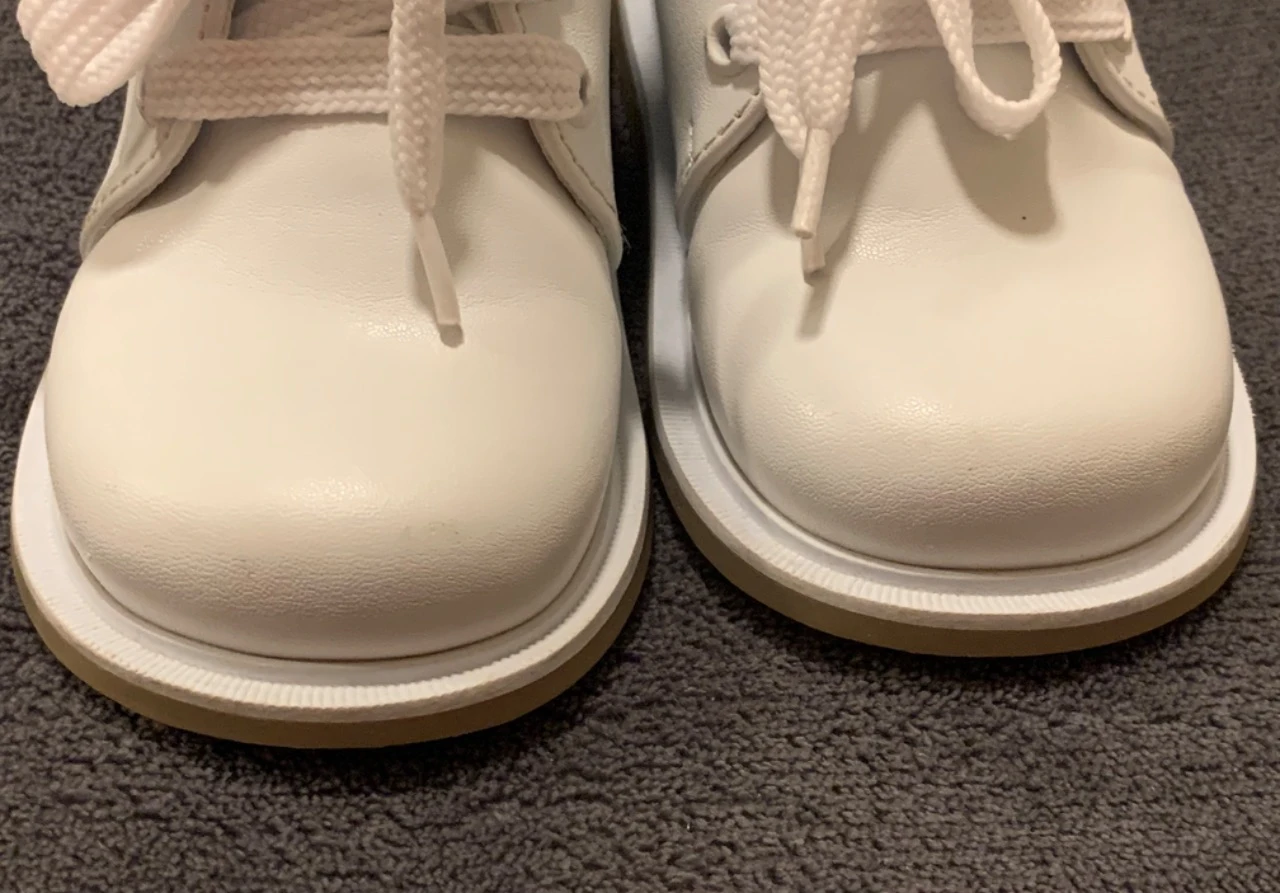 Zapatos de bebé niño de 1 año, con cordones blancos para bautizo – photo 5
